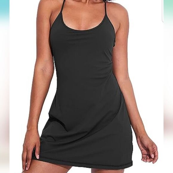 COOLRUN Women's Tennis Dress with Built-in Bra Sleeveless Exercise Workout XL - Picture 8 of 15